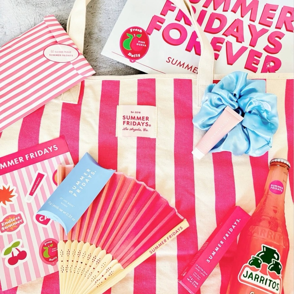 SUMMER FRIDAYS PINK GUAVA TOTE